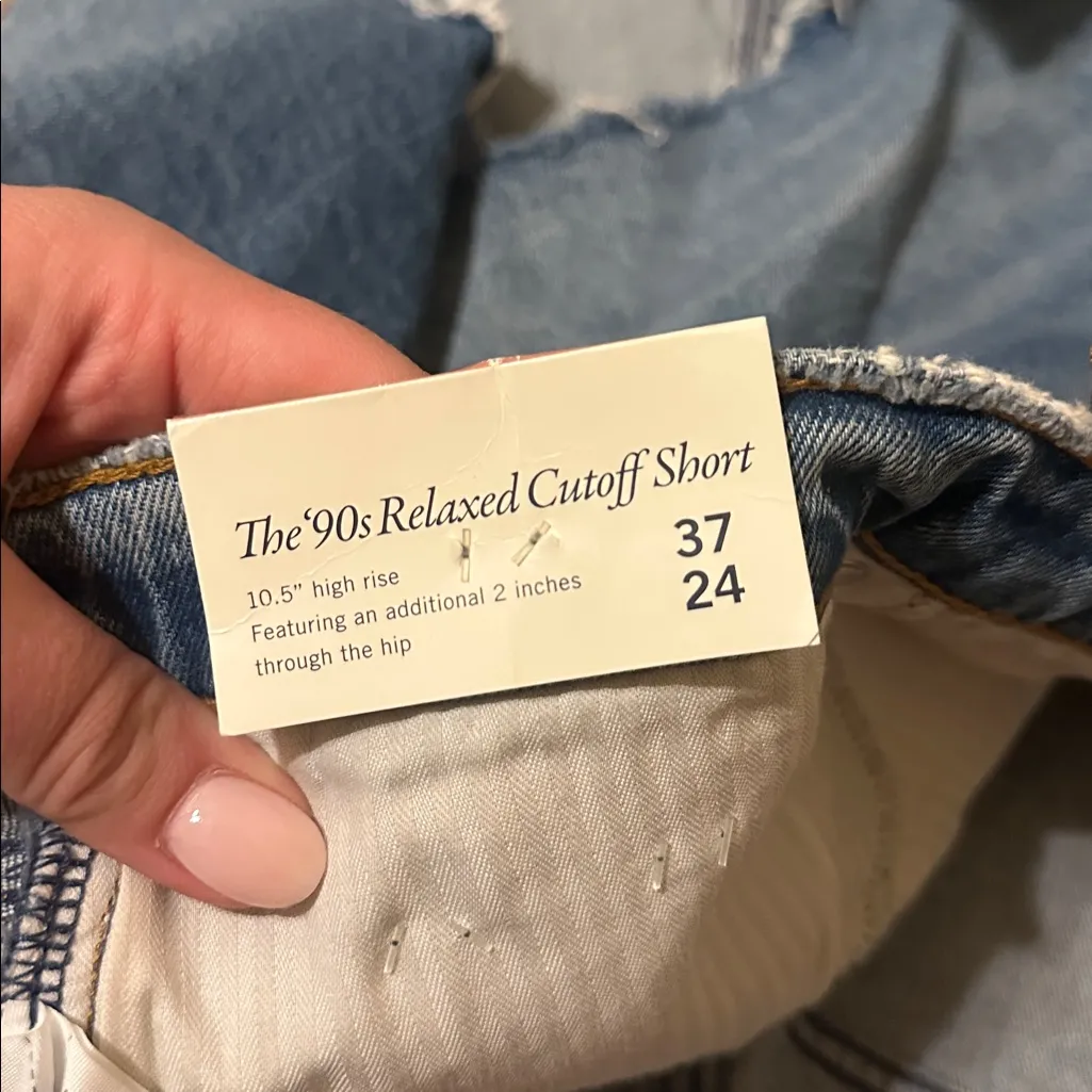 NWT Abercrombie & Fitch The ‘90s Relaxed Cutoff Short Jean 37 24 - Image 9