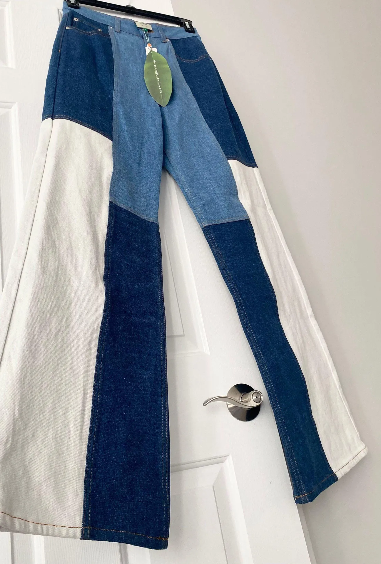 Farm Rio Patch Wide-Leg Jeans, Size 28 - Image 8