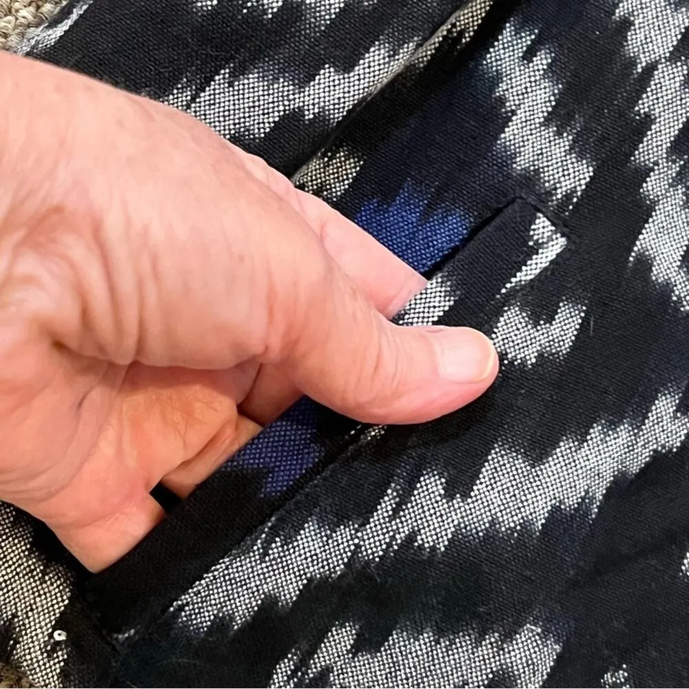 ANTHROPOLOGIE TAIKONHU cropped short sleeve blazer jacket small blue - Image 4