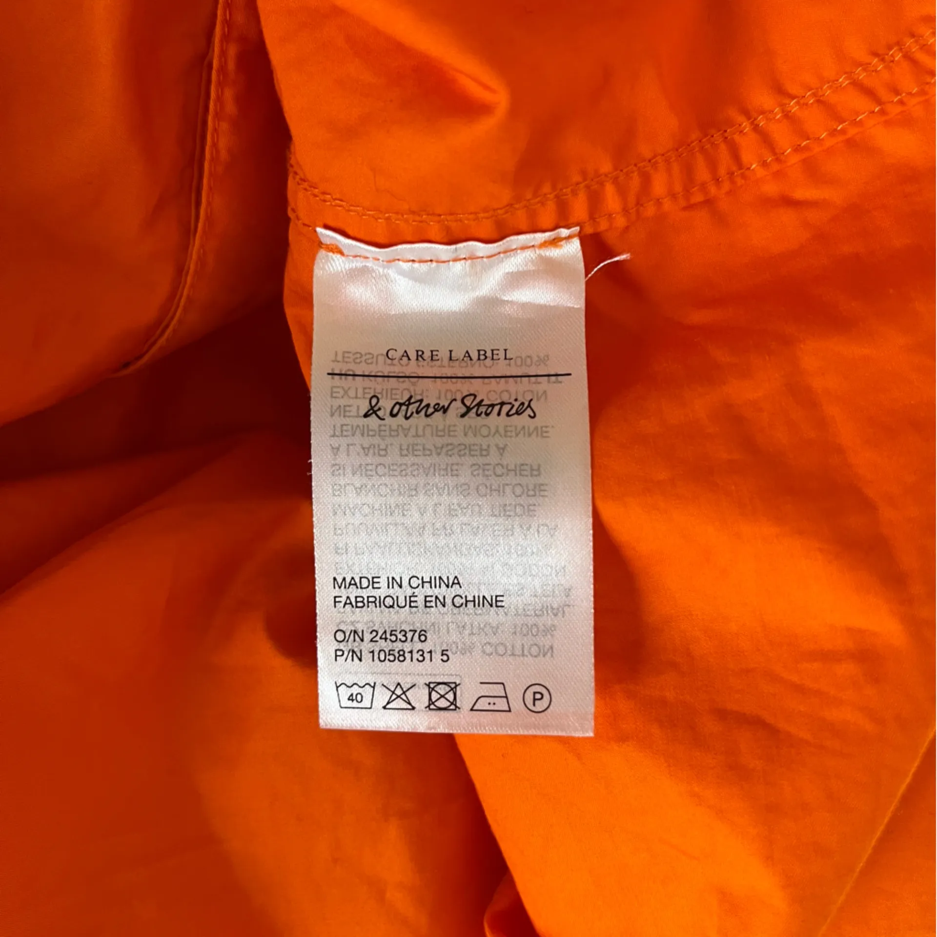 & Other Stories Oversized Button Down Collared Neon Orange
Blouse - Image 9