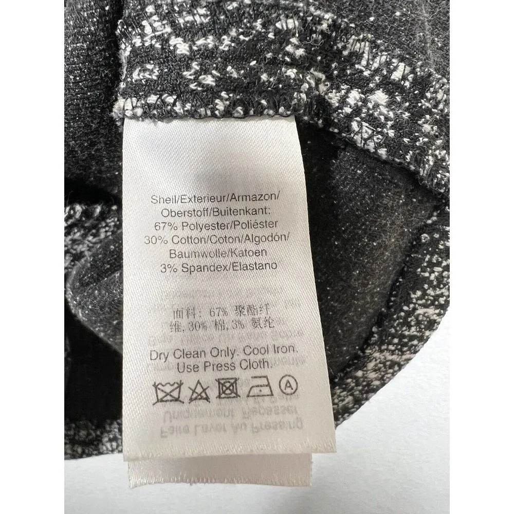 Donna Karan Jacquard Knit Faux Wrap Sheath Dress Size 2 Black White - Image 4