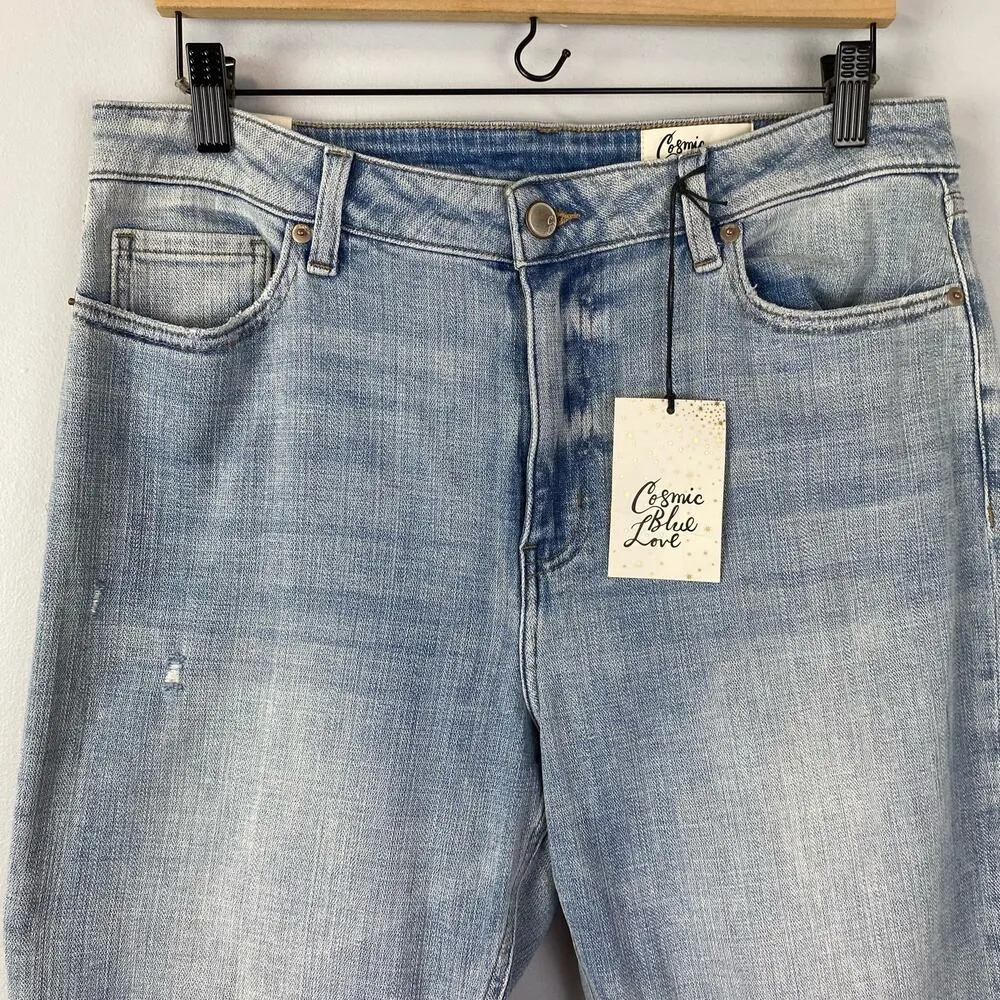 Cosmic Blue Love Light Wash Brielle Vintage High Rise Capri Jeans Size 32/14 - Image 6