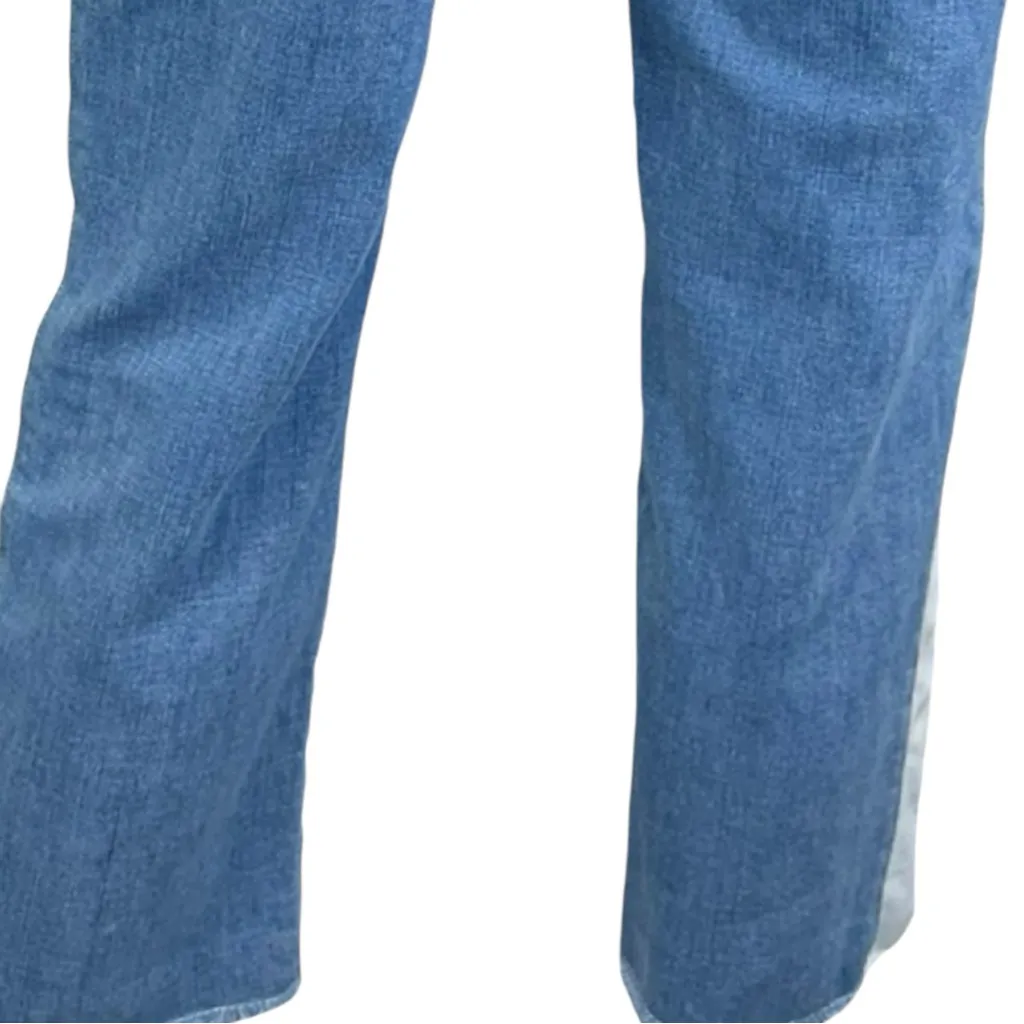 ecru Side Stripe Cropped Jeans Size 4 - Image 8