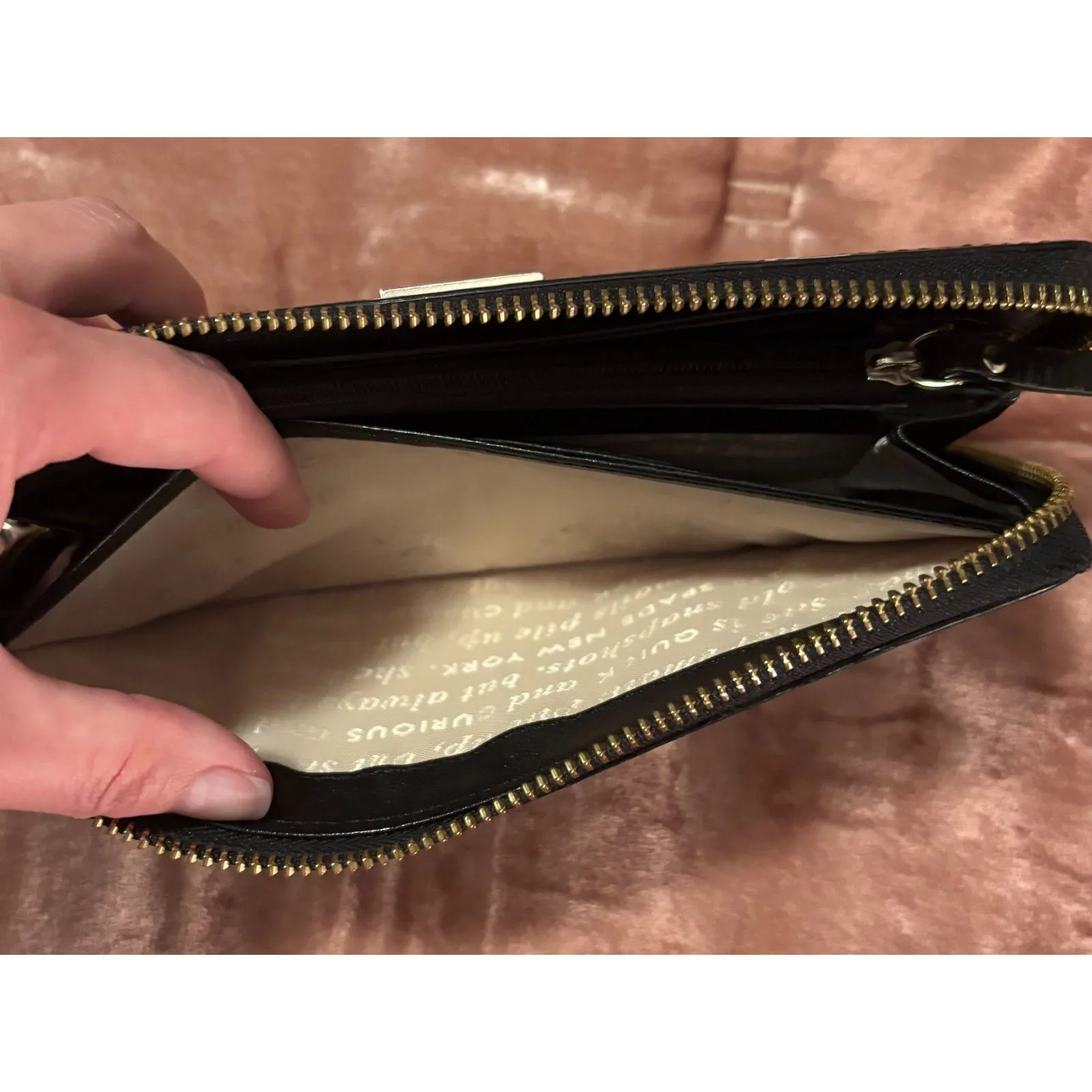 EUC Kate Spade Zebra Patent Lacey Accordion Zip Around Wallet, 7.5"x4"x1" - Image 7