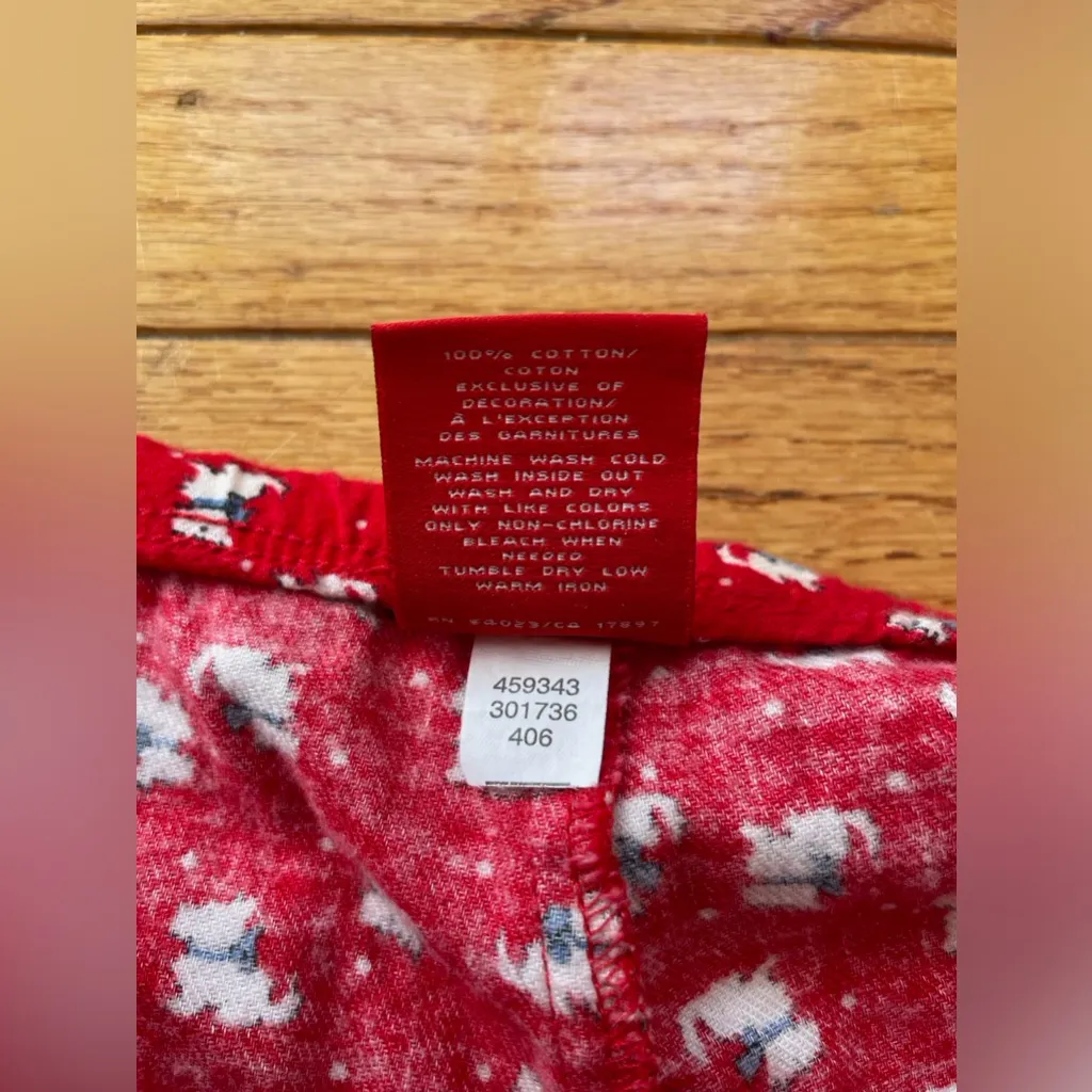 Vintage Old Navy Bow Trim Pajama Pants Scottie Dog Size S - Image 5