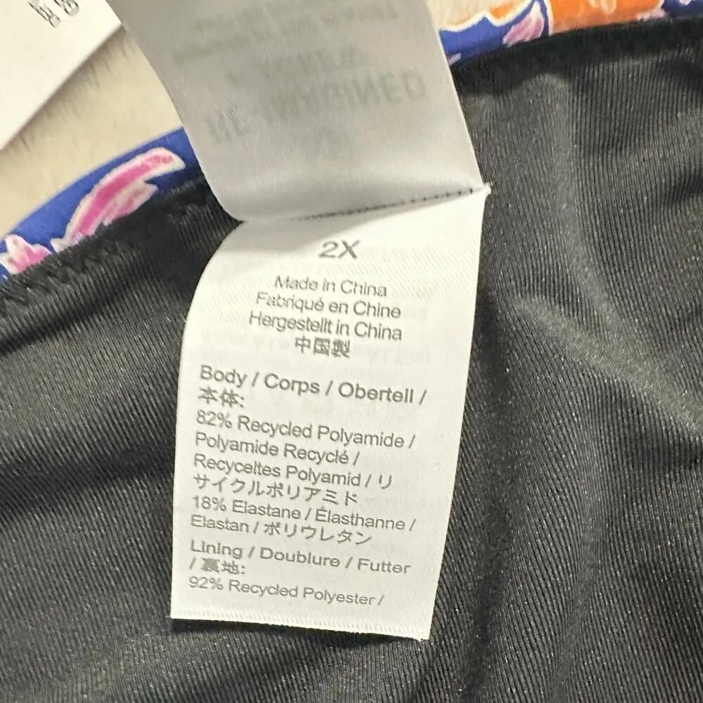 J.Crew 2 Piece Bikini Set Women's Plus 2X Blue Orange Pink Halter NWT - Image 5