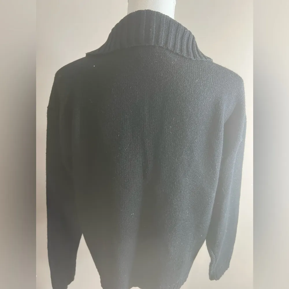 Coldwater creek holiday snowflake sweater 1/4 zip front medium - Image 8