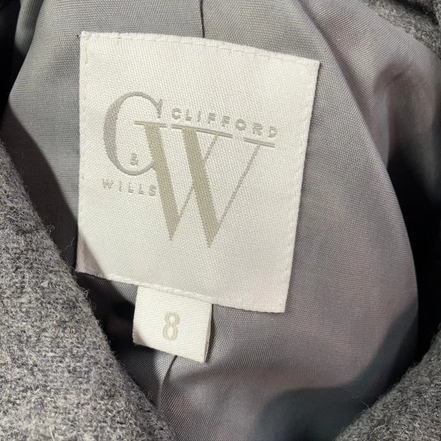 Vintage‎ 80's Clifford & Wills Wool Zip up Grey Jacket Womens 8 Classic Gray - Image 10