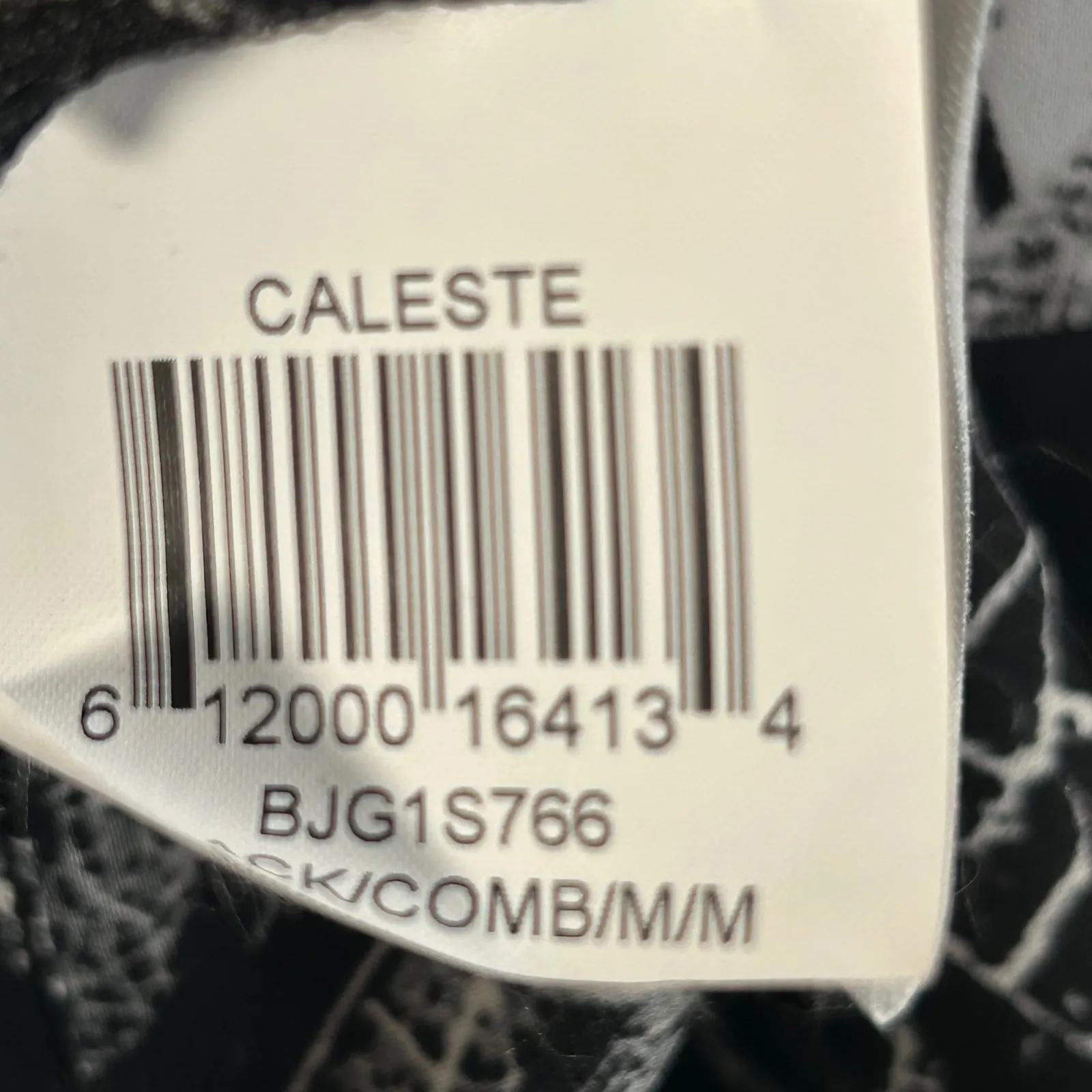 BCBGMAXAZRIA Caleste Black White Graphic Print Color Block Top M - Image 5