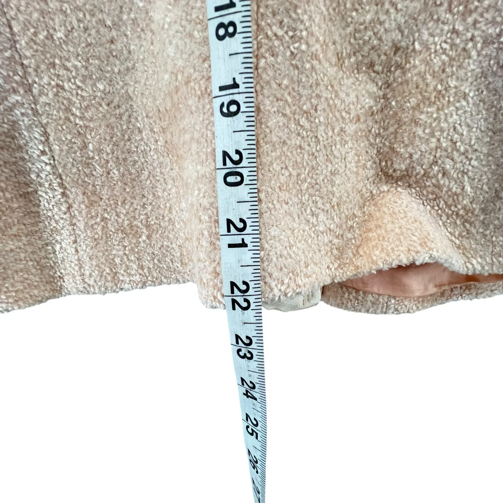 Vertigo Paris Blazer Women M Peach Soft Boucle Wool Blend Buttoned Jacket France - Image 9