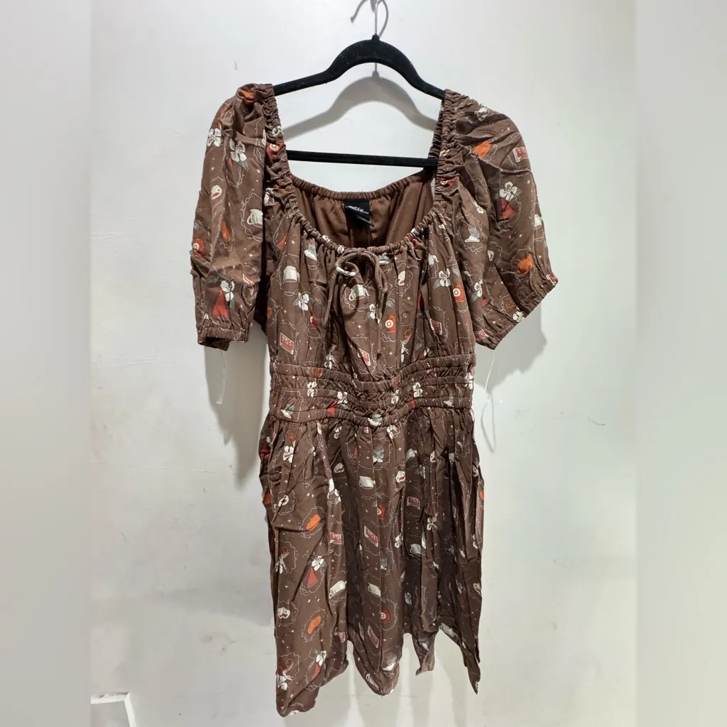 Cartoon Network Over the Garden Wall Floral Icons Allover Print Smock Dress - Image 2