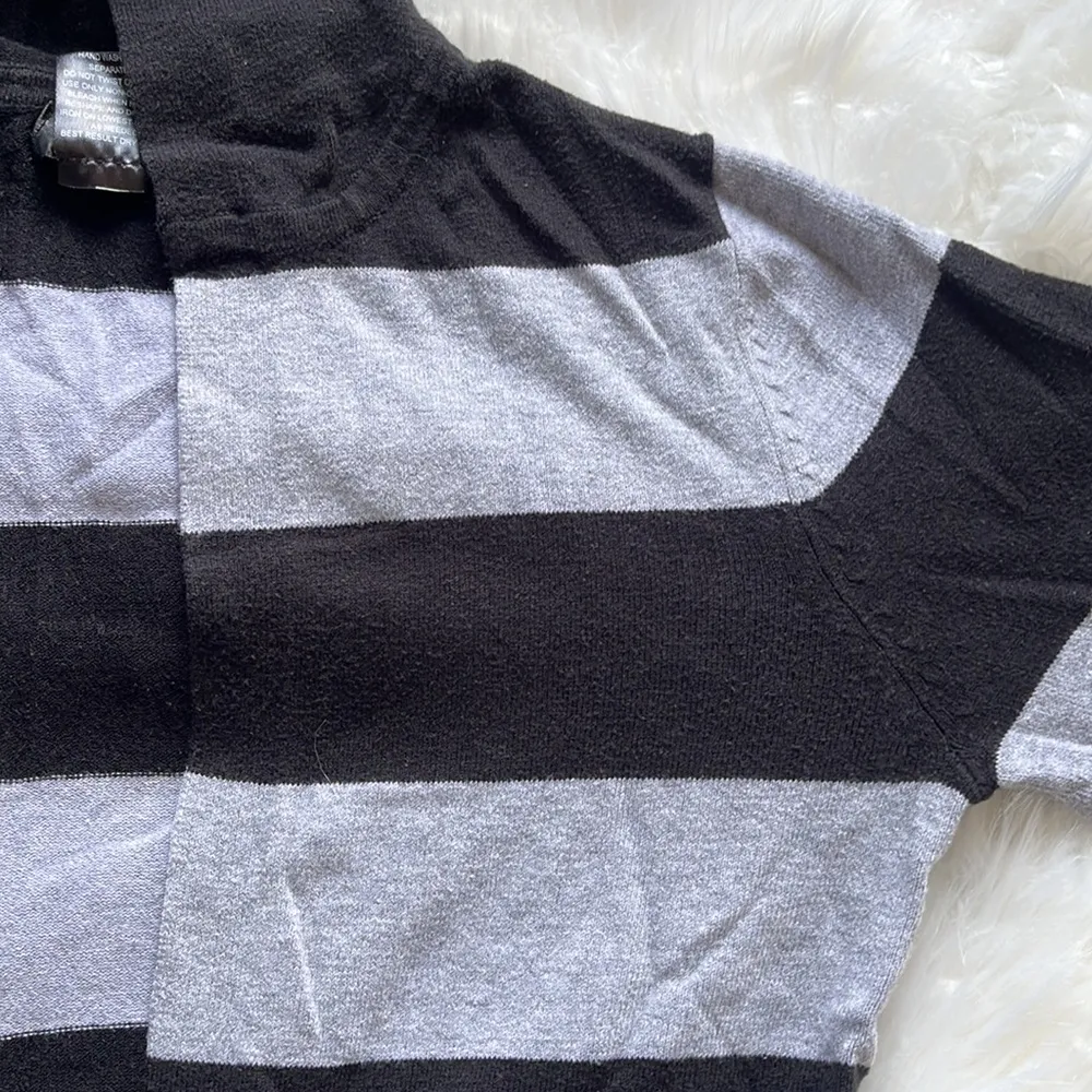 Striped hooded cardigan Black - Image 7