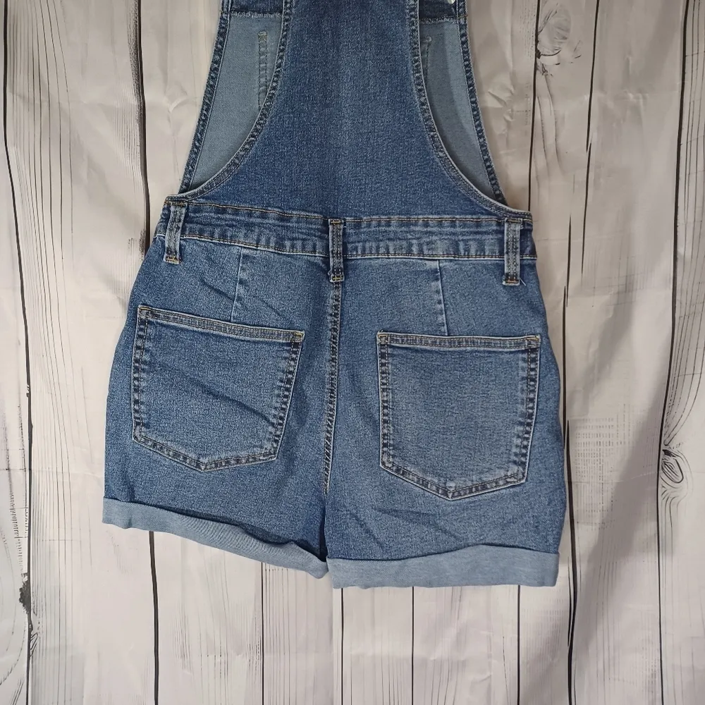 No Boundaries Blue Denim Short Overalls - Image 9