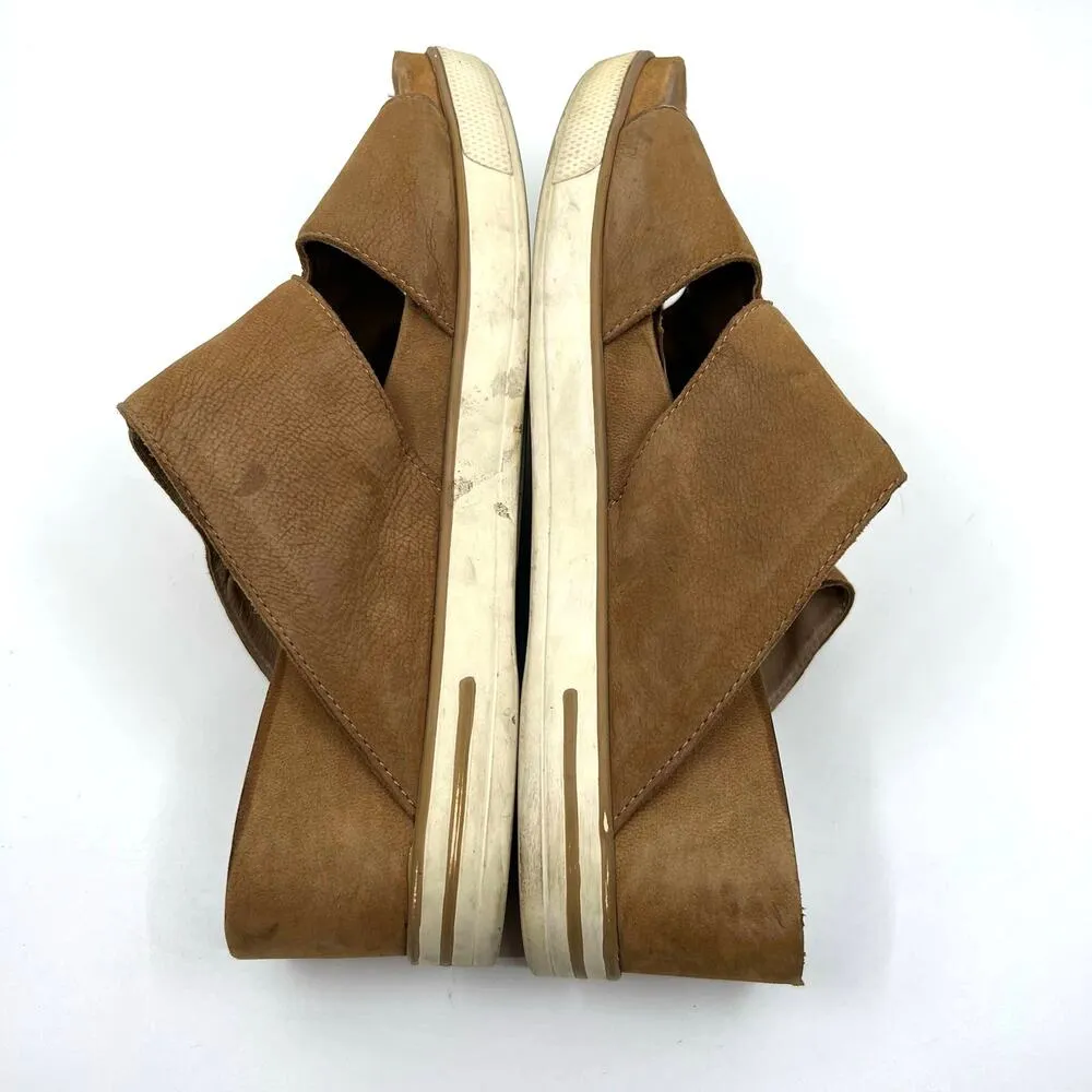 Eileen Fisher Brown Platform Leather Slip On Sandal Women's 8 US - Image 6
