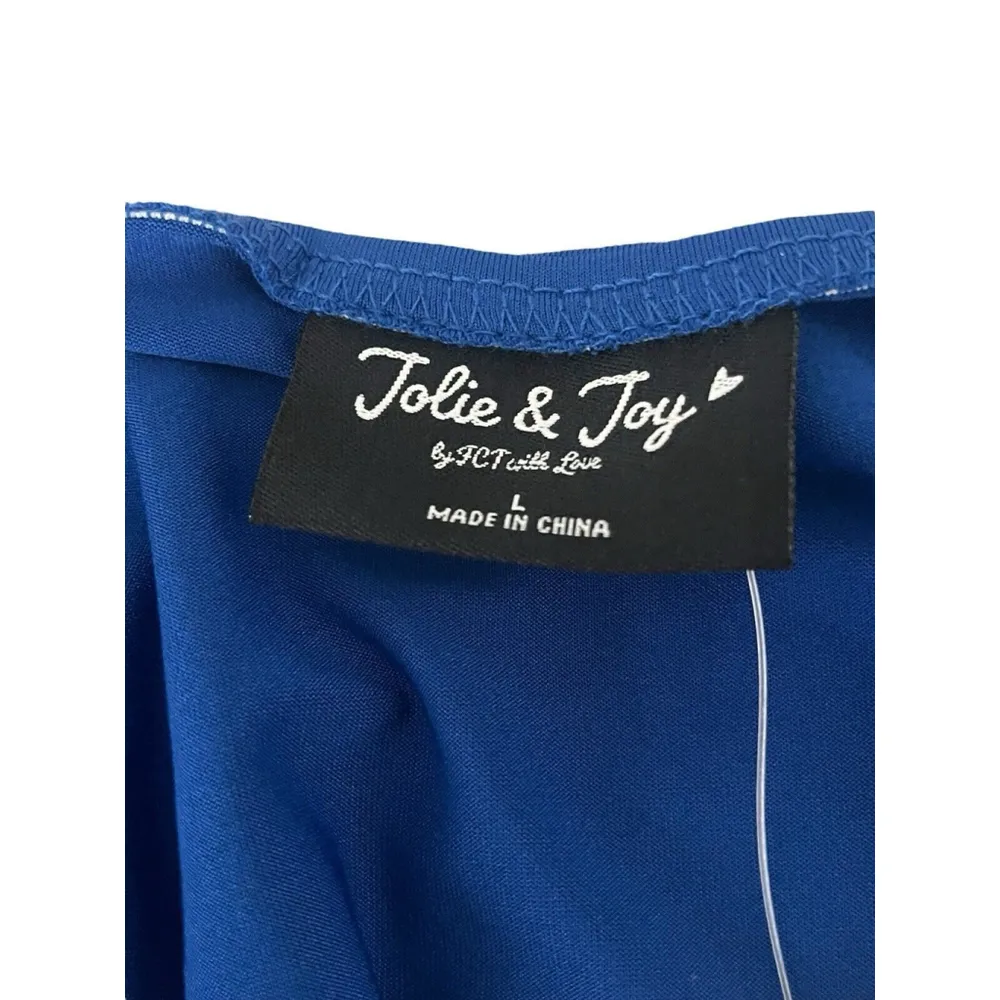 Jolie & Joy Dress Womens Large Blue Sleeveless Strappy Maxi Stretch A Line NEW - Image 4