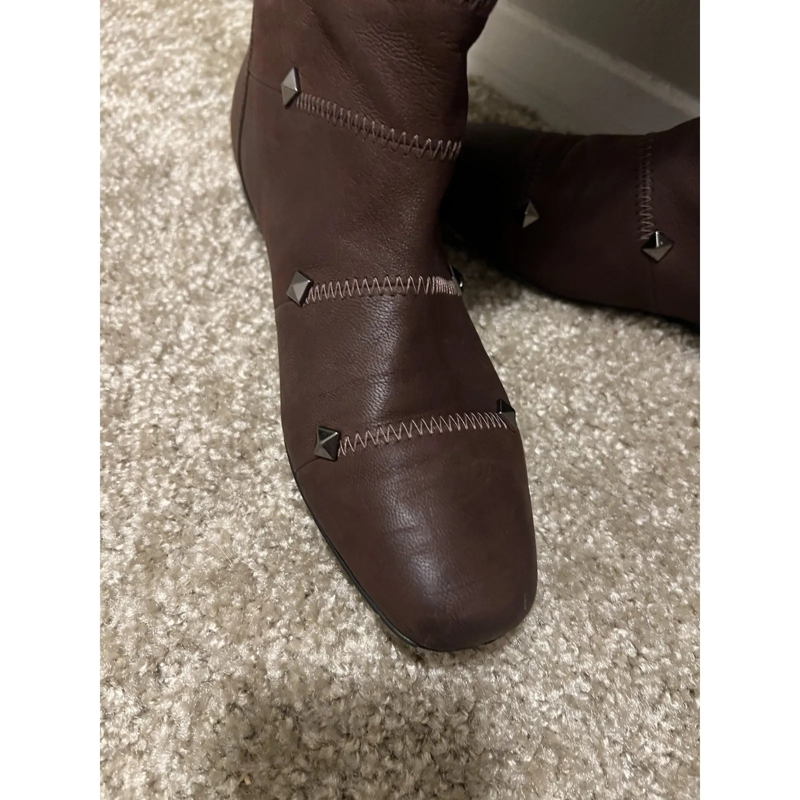 Botkier Leather Pull‎ Up Knee Boots 38 / 7.5 Brown Leather - Image 6