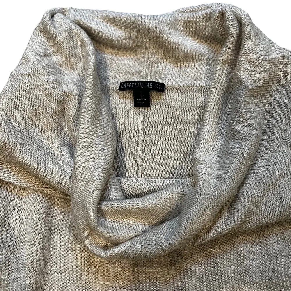 Lafayette 148 New York Dolman Sleeve Cowl Neck Linen Blend Sweater - Image 11