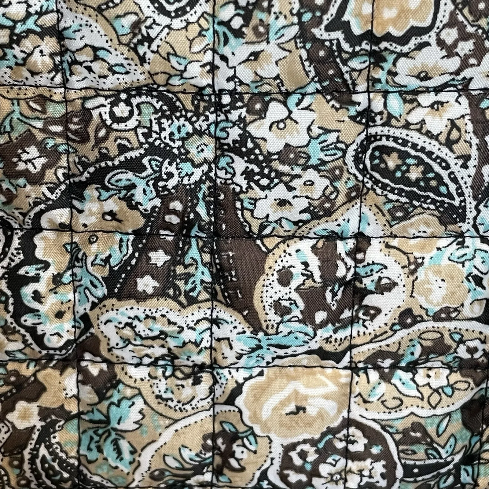 Briggs New York Womens 8P Jacket Black Quilted Coat Snap Up Paisley Lined - Image 10