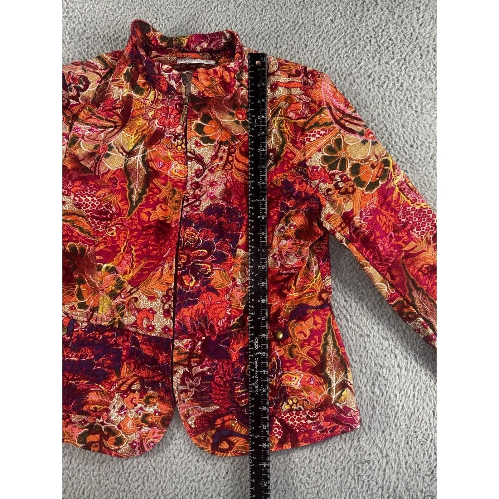 Coldwater‎ Creek Women Large Floral Boho Chic Tapestry Blazer Jacquard Jacket - Image 4