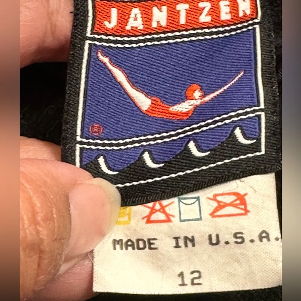 Women's Vintage VTG Jantzen Black Finesse Swimsuit Size 12 EUC #1565 - Image 6