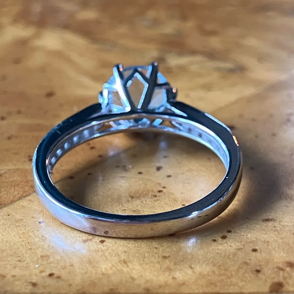 Sky Blue Topaz White Topaz Sterling Silver Ring Size 8 - Image 5