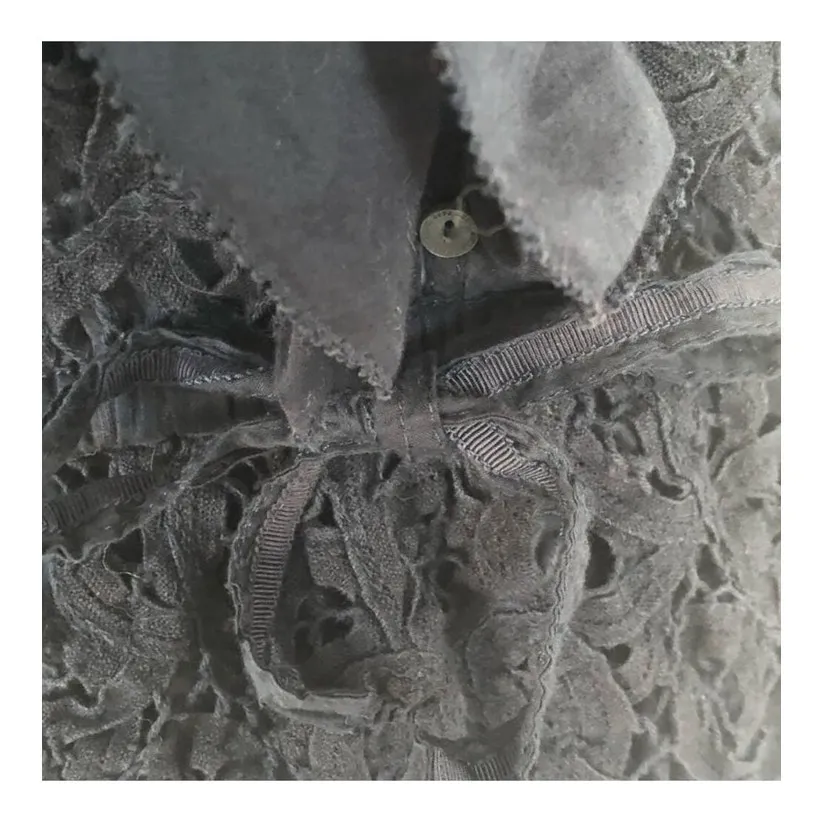 Abercrombie & Fitch Navy Crochet Ruffle Peplum Tank Jr Large Button Tie Waist - Image 14