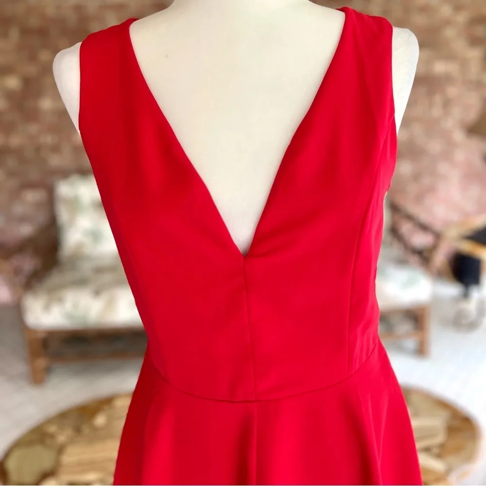 Lulus As Swoon As Possible Dress Skater Mini Red M Fit & Flare Sleeveless Party - Image 3