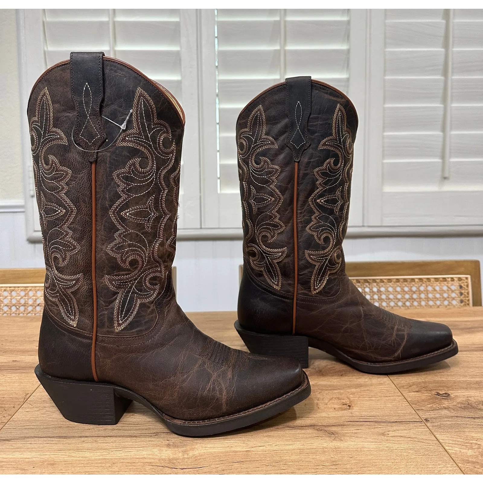 Shyanne  Women's Jesse Performance Western Boots Brown Leather 8 NWOT Square Toe - Image 5