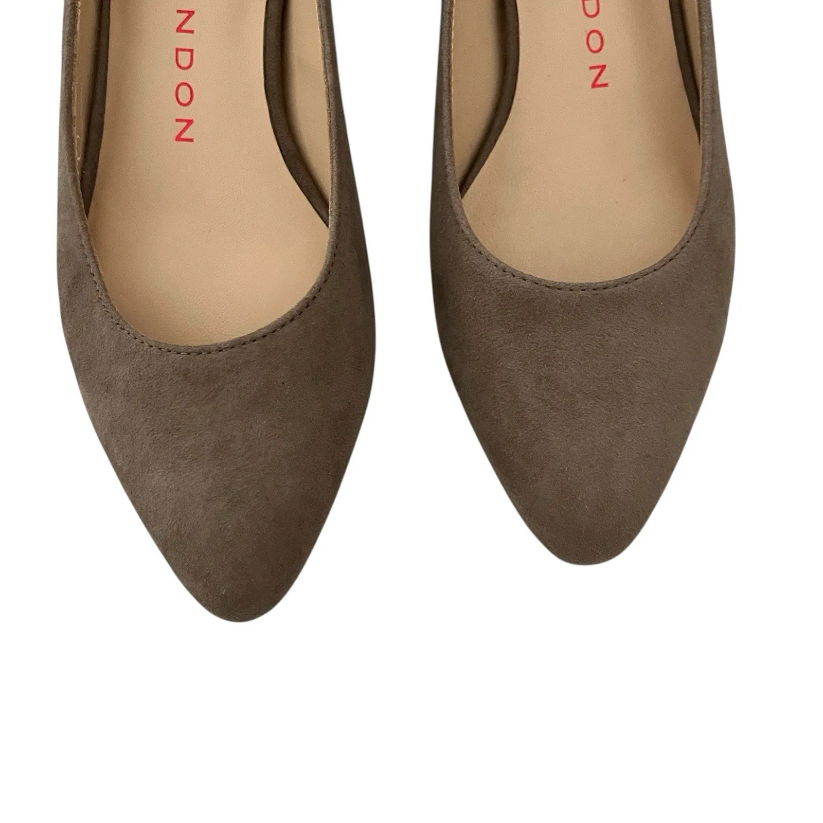 Sacha London Capri Suede Low Heels Shoes Taupe Sz 8.5 Minimalist Quiet Lux Pumps Tan - Image 6