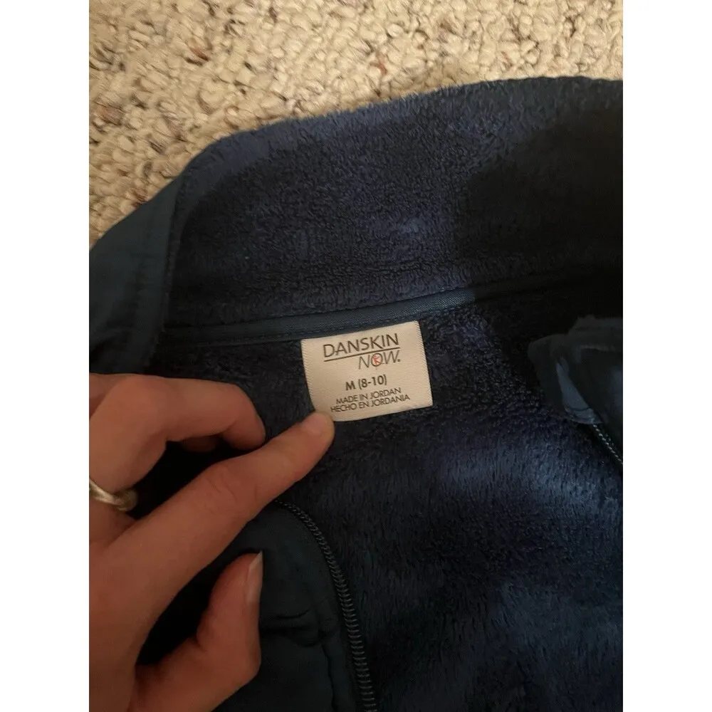 Danskin Now Women's Active Full Zip Fleece Hoodie Jacket Blue, Size M - Image 3