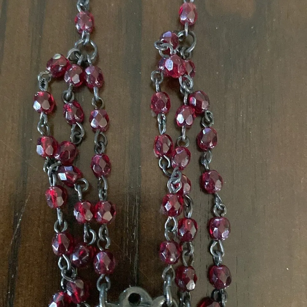 CAMEO Ruby Beaded Necklace Red - Image 6