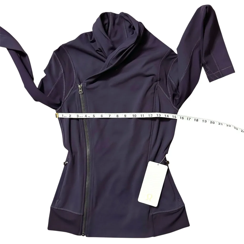 Lululemon Bhakti Yoga Jacket Fitted Full Zip Solid Dark Purple Size 6 - Image 8