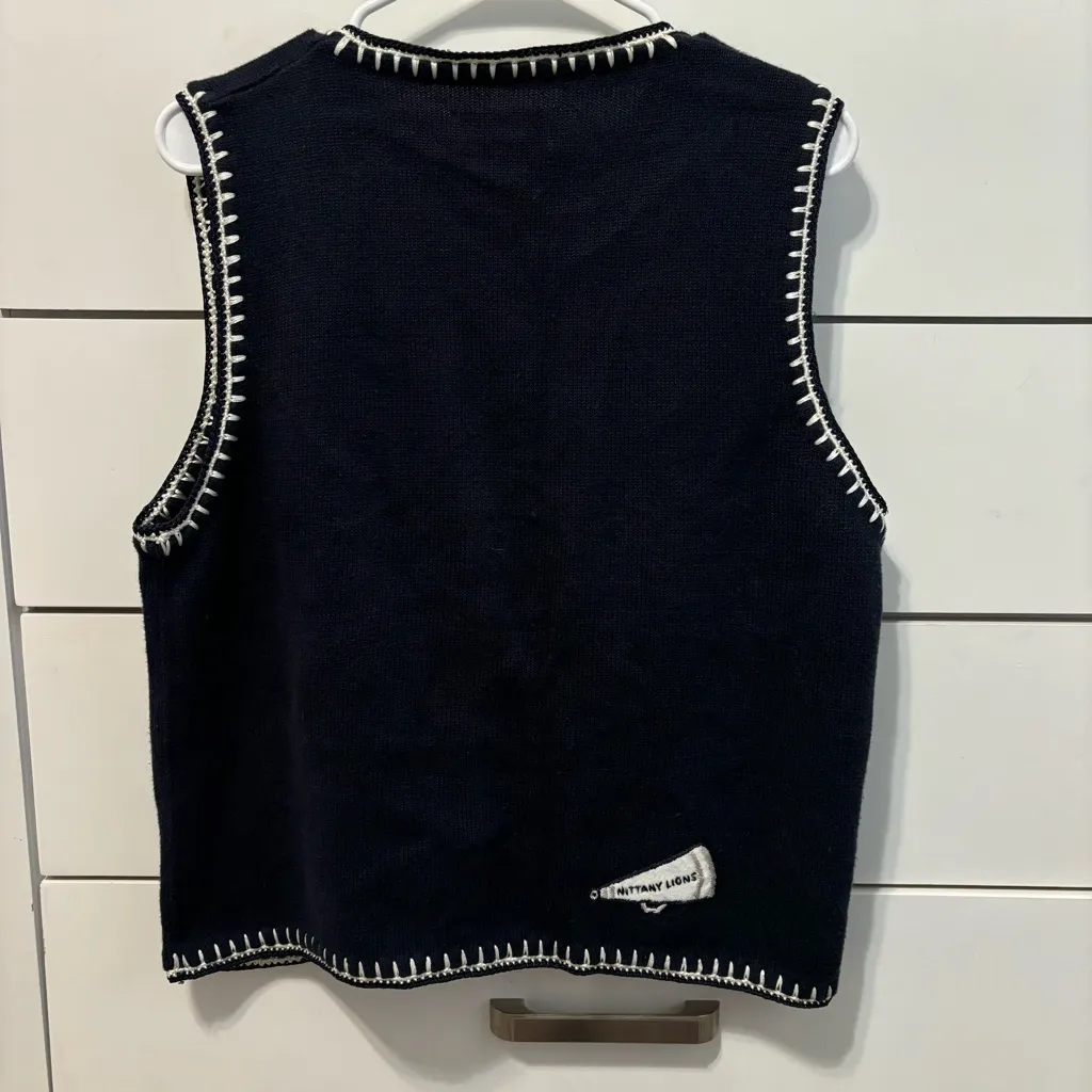 Vintage Penn State Sweater Vest Blue Size L - Image 3