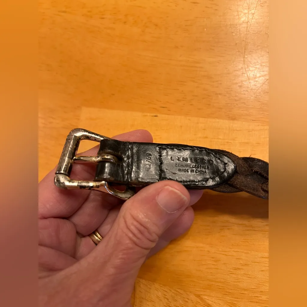 The Limited Black Braided Leather Belt vintage size M coastal cowgirl - Image 10