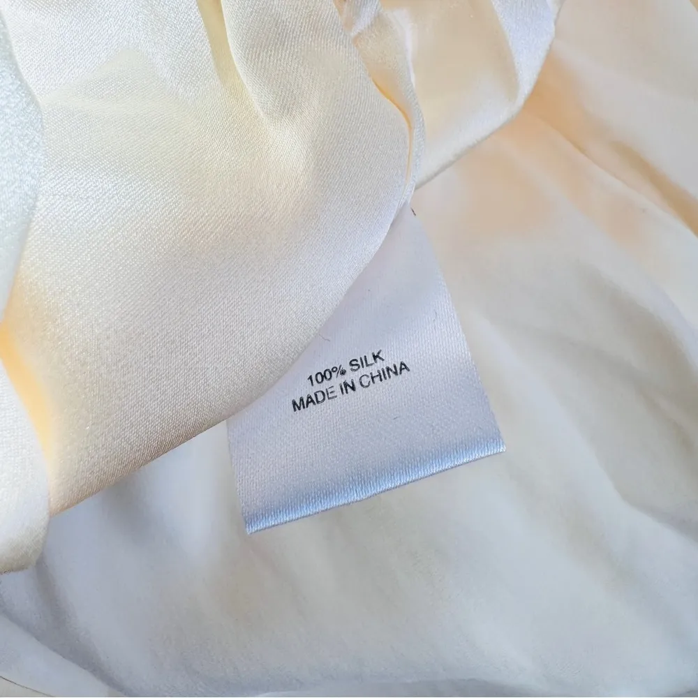 Sleepy Jones Bettina 100% Silk Charmeuse Cream Wide - Image 8