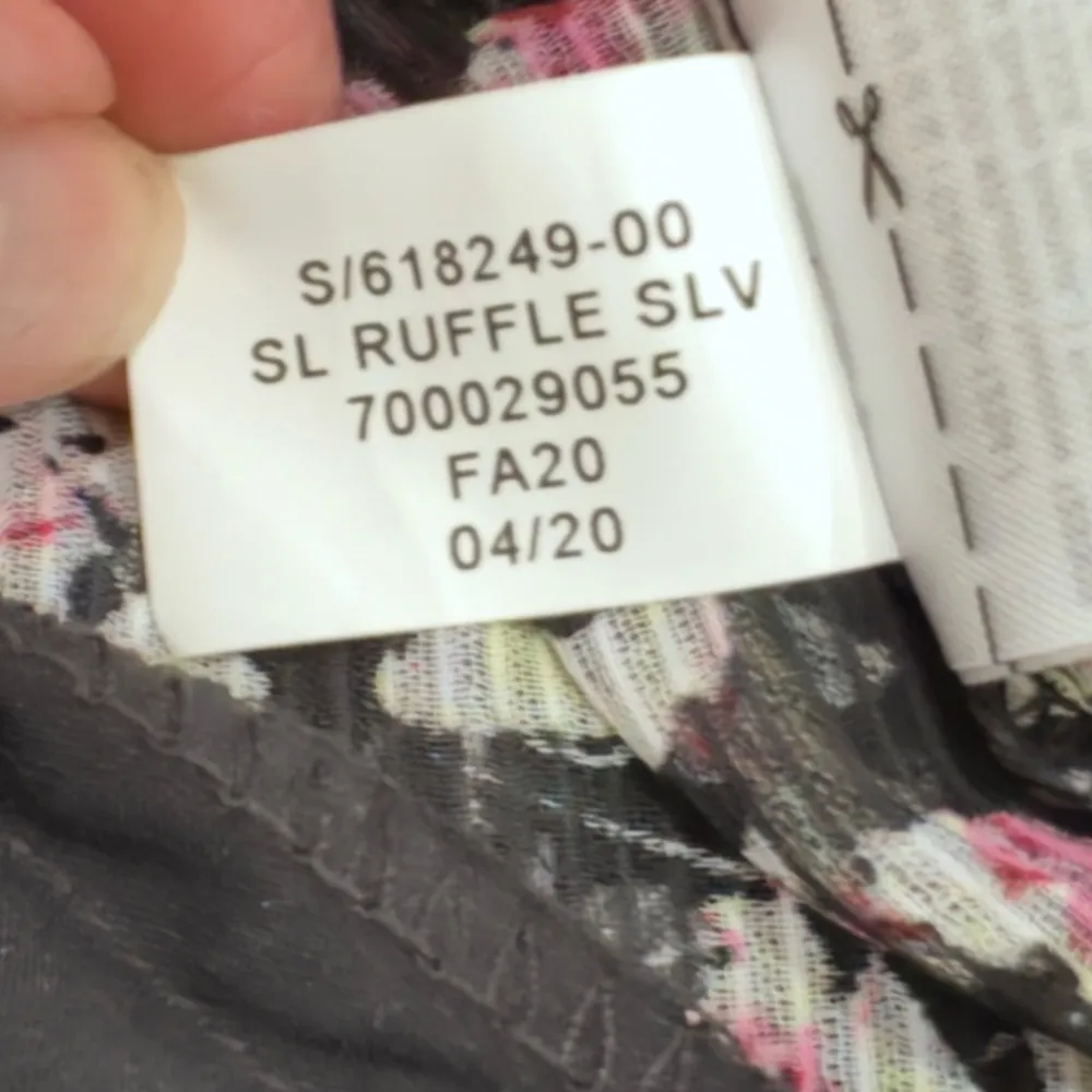 Banana Republic Bohemian Floral Flirty Ruffle Sleeve Midi Dress Black Size 8 - Image 13