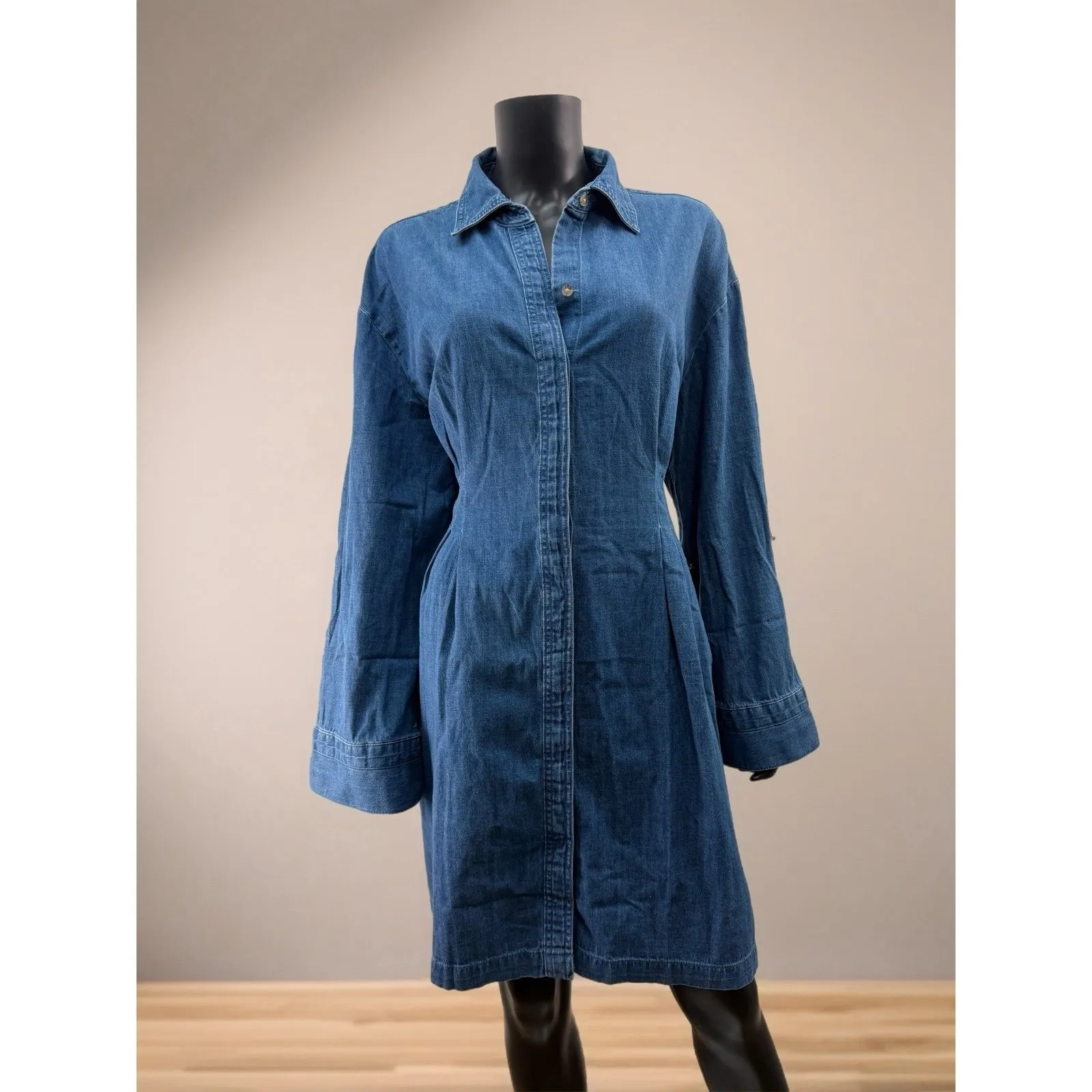 Madewell Denim Shirt Dress Women's Size 16 Blue Button Front NWT - Image 5