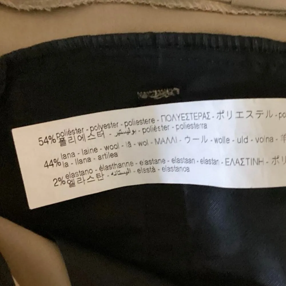 Zara Beige High Rise Pleated Straight Leg Business Career Trouser Pants Size XS - Image 5