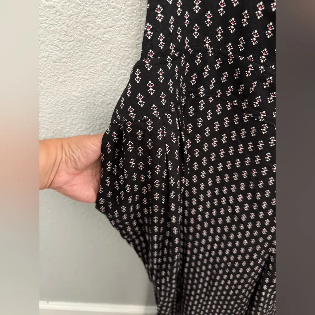 NWT Torrid Wide Leg Stretch Crepe‎ Jumper Deep Black Motif Size 6X Tall - Image 6