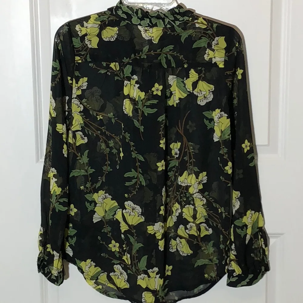 Who What Wear Floral Neck Tie Blouse XS - Image 6