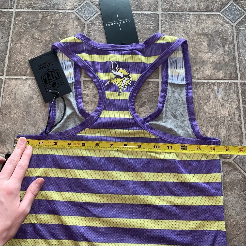 NEW Minnesota Vikings NFL Tank Top Gray, Purple, Yellow NWT Team Apparel Stripes - Image 9