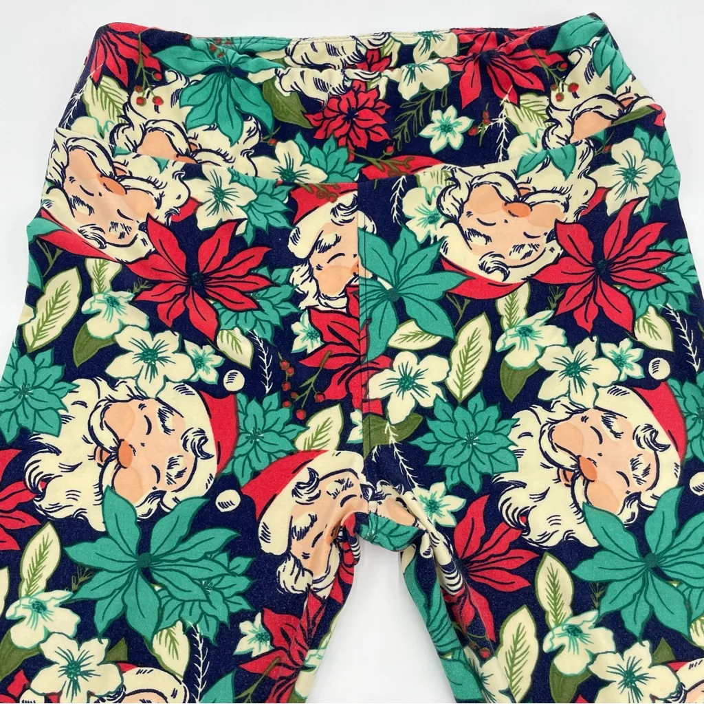 LuLaRoe Christmas Leggings Santa Faces Holiday‎ One Size - Image 6