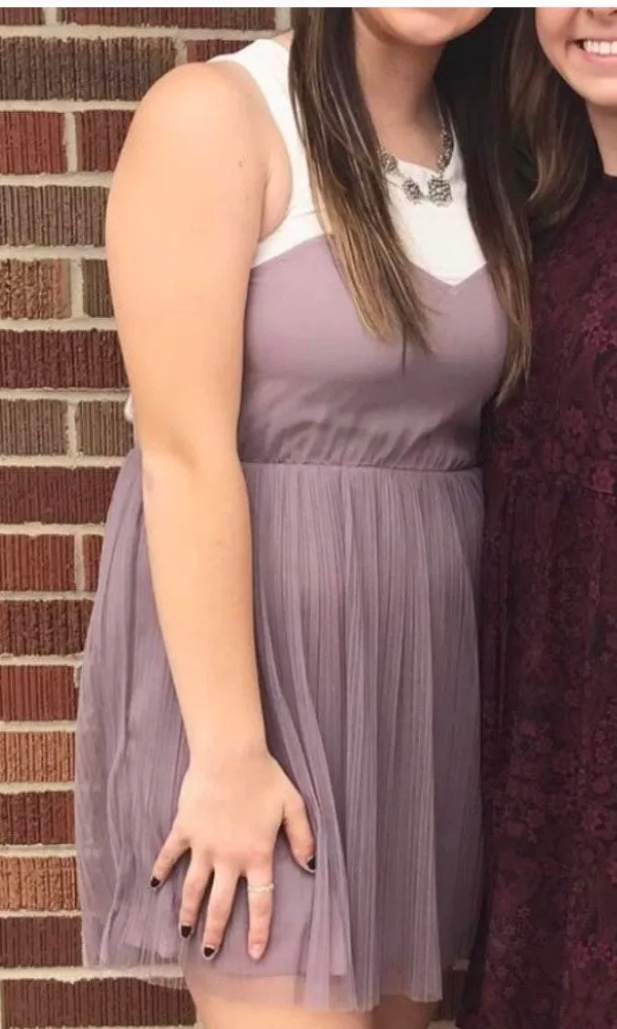 Lush Small White & Purple Dress - Image 2