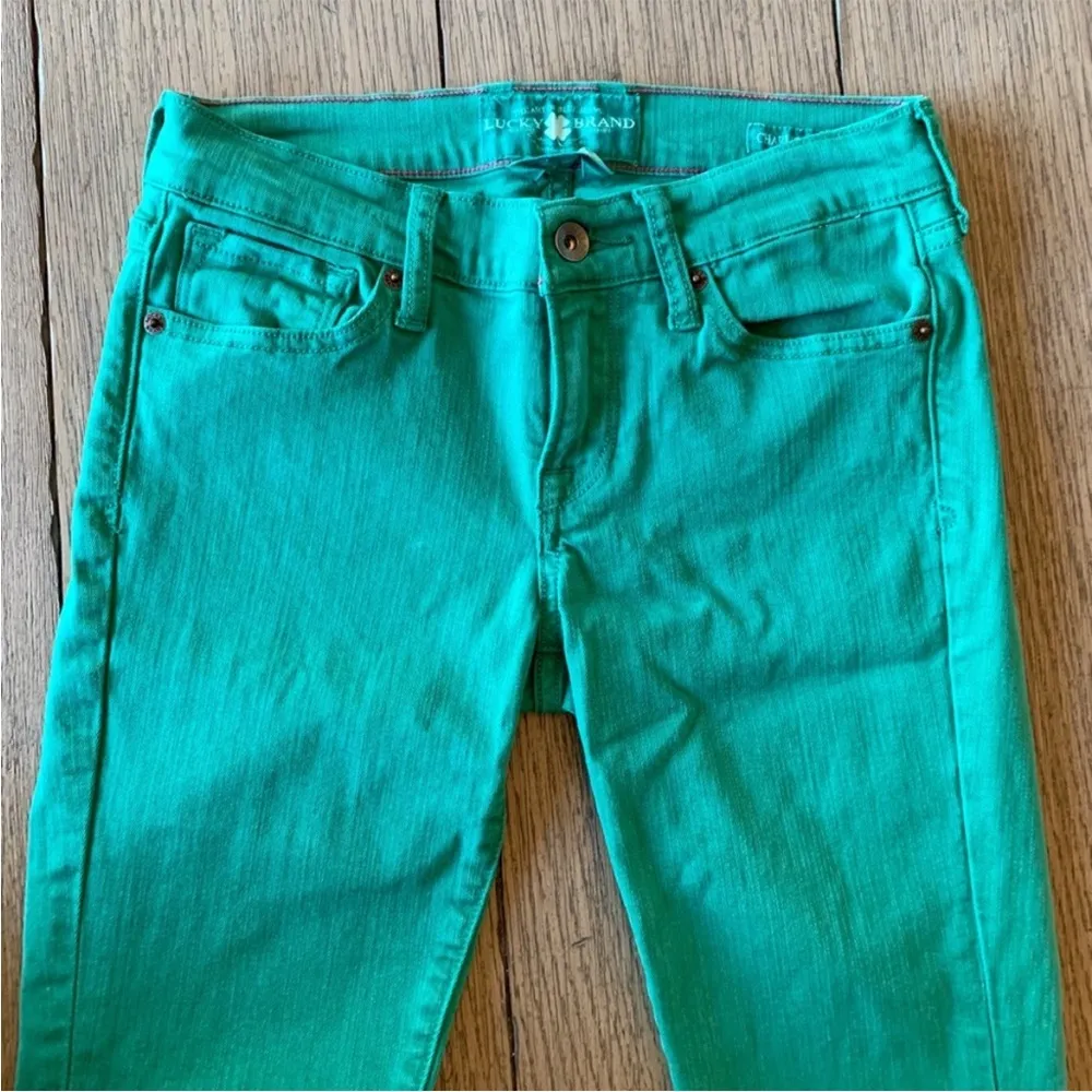 Lucky Brand Charlie Green Super Skinny Jeans 2/26 - Image 4
