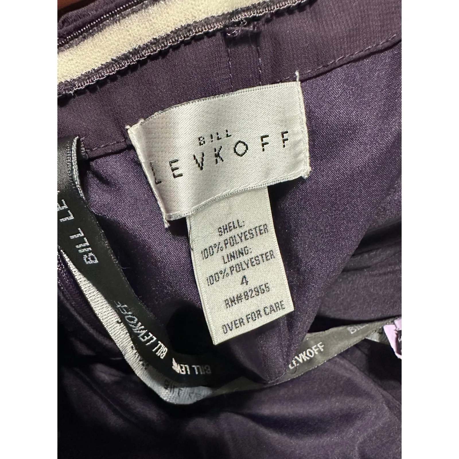 Bill Levkoff Strapless Chiffon Bridesmaid Dress Evening Gown Purple Size 4 - Image 5