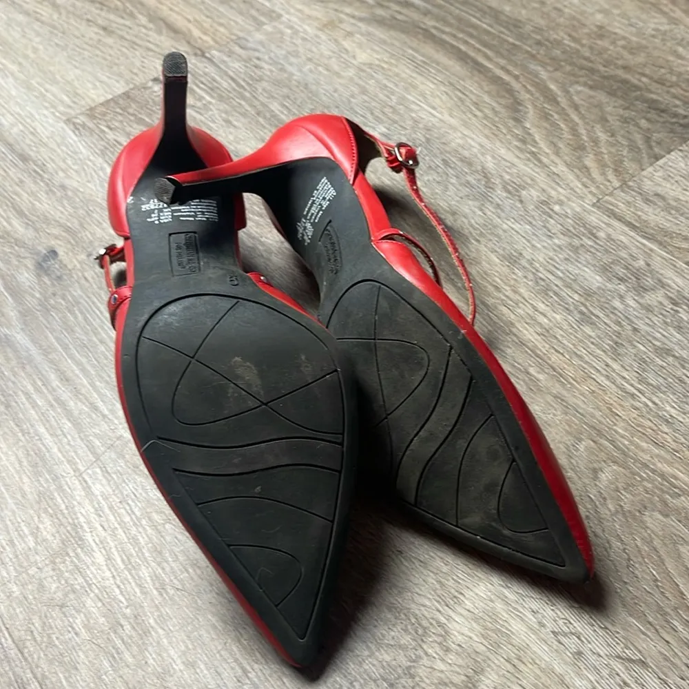Christian Siriano Red Strappy Heels Size 9 - Image 9