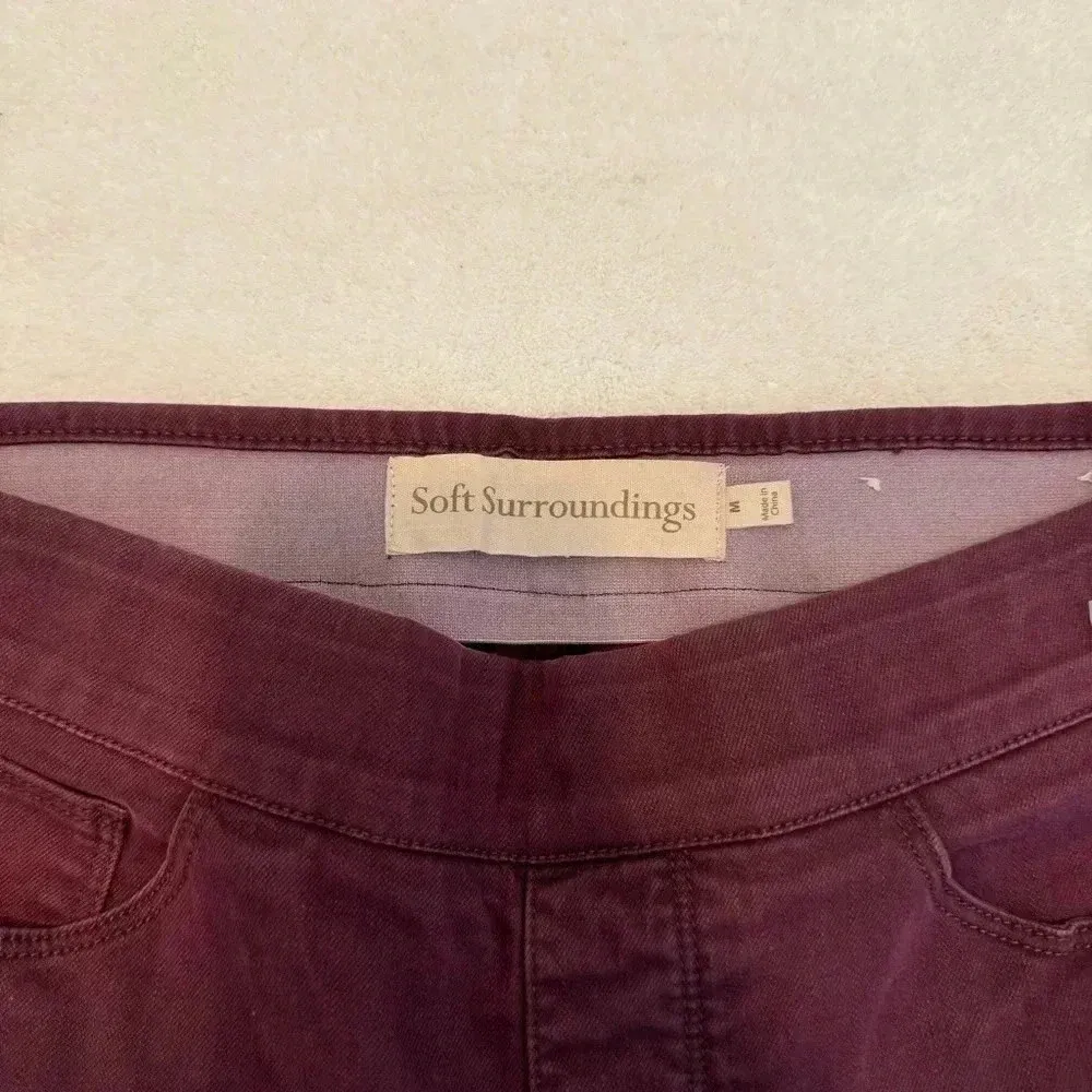 Soft Surroundings The Ultimate Pullon Relaxed Straight Jeans Size M Purp… - Image 4