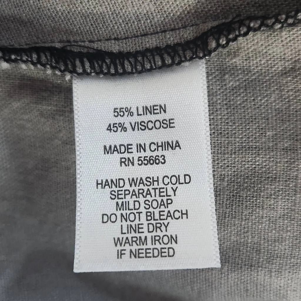 For Cynthia Linen Shift Dress Size Medium Linen Colorblock Dress - Image 8