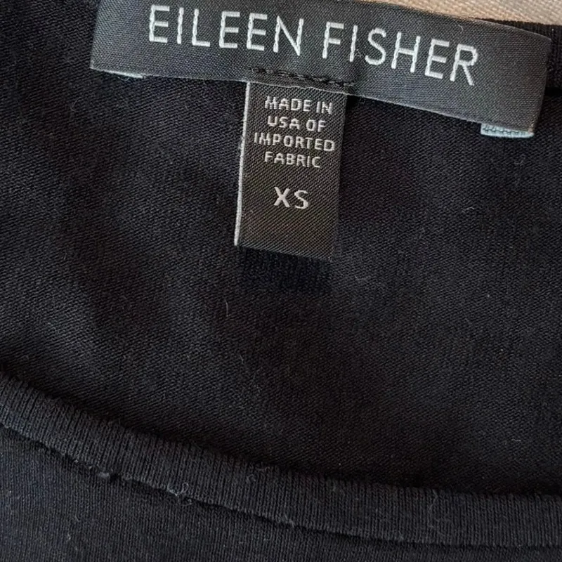 Eileen Fisher Size XS Maxi Tank Dress Stretch Jersey Black Minimal Capsule FLAWS - Image 3