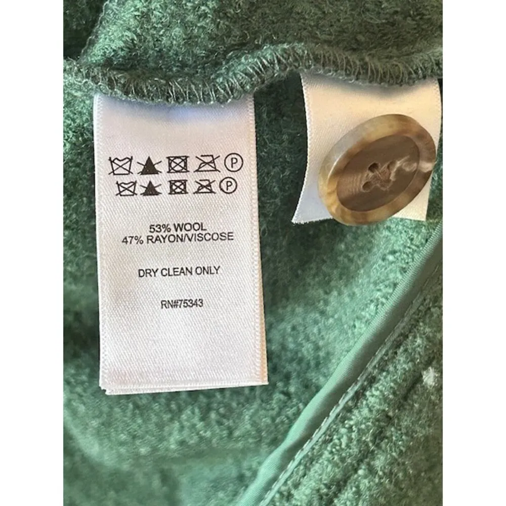 Joie Women’s Green Wool Blend Shacket Jacket Size 1X Button Front Pockets - Image 6